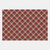 Feuille De Papier Cadeau Ours de Noël, Luminaires rouges et rouges (Devant 2)