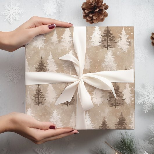 Feuille De Papier Cadeau Ours d'hiver Brown Russe