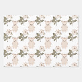 Feuille De Papier Cadeau Ours En Teddy En Robe (Devant 2)