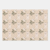 Feuille De Papier Cadeau Ours En Teddy En Robe (Devant)