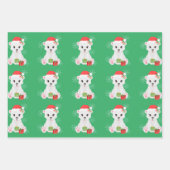 Feuille De Papier Cadeau Ours polaire de Noël (Devant 2)