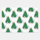 Feuille De Papier Cadeau Ours polaire mignon sapin de Noël (Devant 3)