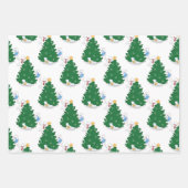 Feuille De Papier Cadeau Ours polaire mignon sapin de Noël (Devant 2)