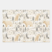 Feuille De Papier Cadeau Ours polaires de Noël moderne (Devant)