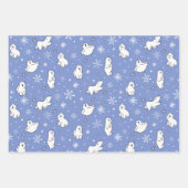 Feuille De Papier Cadeau Ours polaires mignons Flammes de neige Whimsical h (Devant 2)