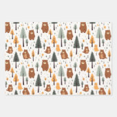 Feuille De Papier Cadeau Ours sauvages des bois (Devant 3)