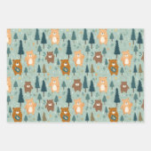 Feuille De Papier Cadeau Ours sauvages des bois (Devant 2)