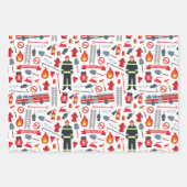 Feuille De Papier Cadeau Outils de pompier (Devant 2)