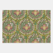 Feuille De Papier Cadeau Owl Folk Green (Devant 2)