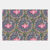 Feuille De Papier Cadeau Owl Folk Navy (Devant 3)