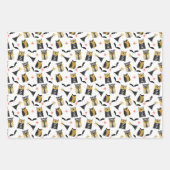 Feuille De Papier Cadeau OWL-O-WEEN Halloween Gift Wrap Sheets (Devant)