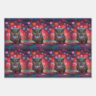 Feuille De Papier Cadeau Owl t'aime toujours