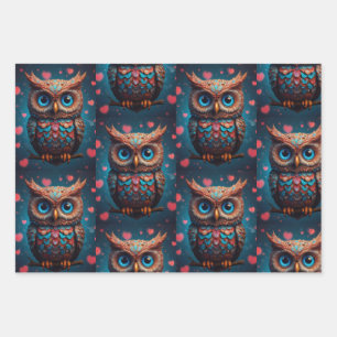 Feuille De Papier Cadeau Owl t'aime toujours