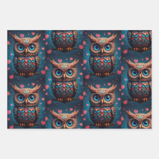 Feuille De Papier Cadeau Owl t'aime toujours (Devant)