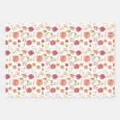 Feuille De Papier Cadeau Pack 3 Floral (Devant 3)
