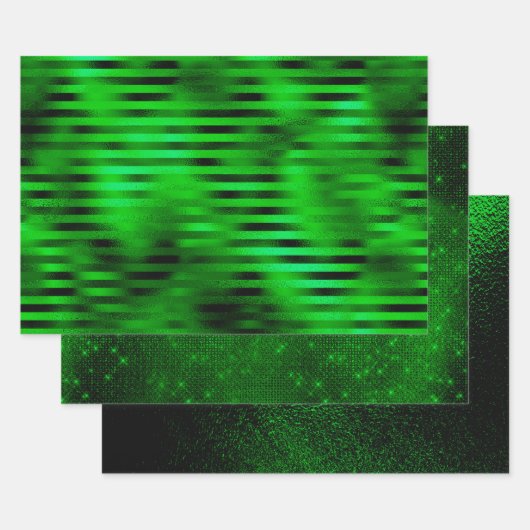 Feuille De Papier Cadeau Pack Holiday Green - Faux Foil 3 (Lot)