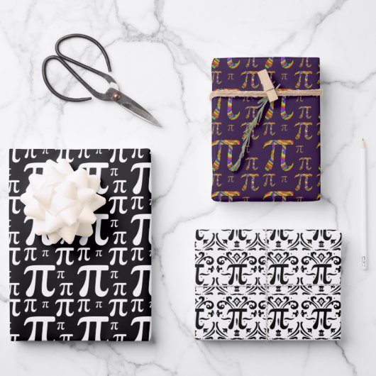 Feuille De Papier Cadeau Pack Motif Pi (Recto)