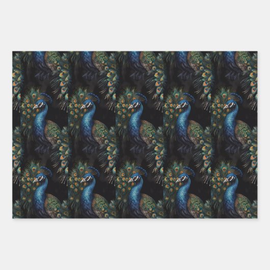 Feuille De Papier Cadeau Pacock (Devant 2)