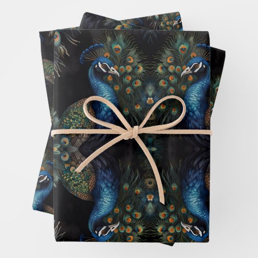 Feuille De Papier Cadeau Pacock (En situation)