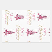 Feuille De Papier Cadeau Pagode rouge rose poussiéreux (Devant)