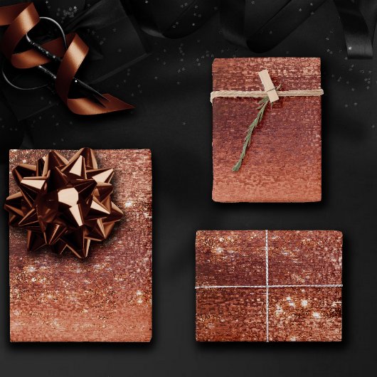 Feuille De Papier Cadeau Pailleté métallisé | Terracotta Orange Poussiéreux