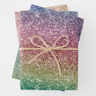 Feuille De Papier Cadeau Paillettes Arc-en-ciel