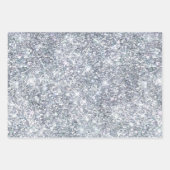 Feuille De Papier Cadeau Paillettes Argentées Glam Bling Tendance Élégant C (Devant)