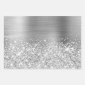 Feuille De Papier Cadeau Paillettes Argentées Glamour (Devant 2)
