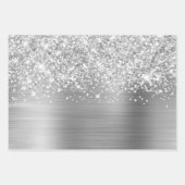 Feuille De Papier Cadeau Paillettes Argentées Glamour (Devant)