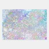 Feuille De Papier Cadeau Paillettes de sirène iridescentes holographiques s (Devant)