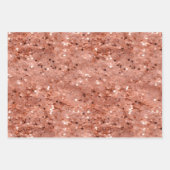 Feuille De Papier Cadeau Paillettes de strass doré rose vue 3D  (Devant)