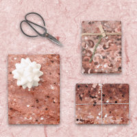 Paillettes de strass doré rose vue 3D