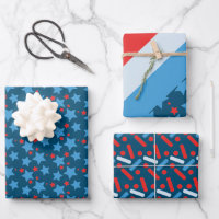 Paillettes Etoiles Rayures Patriotiques Bleu