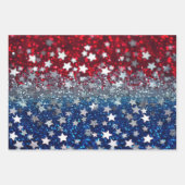 Feuille De Papier Cadeau Paillettes Patriotiques (Devant 3)