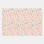 Feuille De Papier Cadeau Paillettes rose Turquoise Lime Vert Gris (Devant)