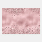 Feuille De Papier Cadeau Paillettes roses glamour tendance chic pour elle (Devant 3)