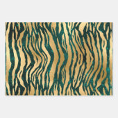 Feuille De Papier Cadeau Paillettes sarcelle et or (Devant 2)