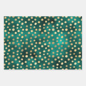 Feuille De Papier Cadeau Paillettes sarcelle et or (Devant)