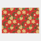 Feuille De Papier Cadeau Pain d'épice de Noël Cookies et baies Rouge (Devant 2)
