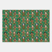 Feuille De Papier Cadeau Pain d'épices à six visages Gîtes (Devant 3)