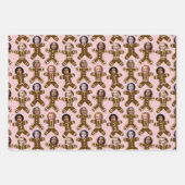 Feuille De Papier Cadeau Pain d'épices à six visages Gîtes (Devant 2)