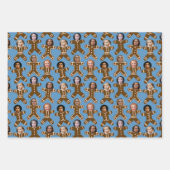 Feuille De Papier Cadeau Pain d'épices à six visages Gîtes (Devant 3)