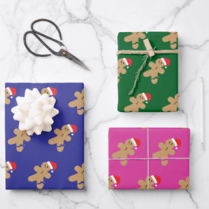Feuille De Papier Cadeau Pain d'épices Homme Motif de Noël
