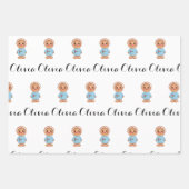 Feuille De Papier Cadeau pain d'épices mignon (Devant 3)