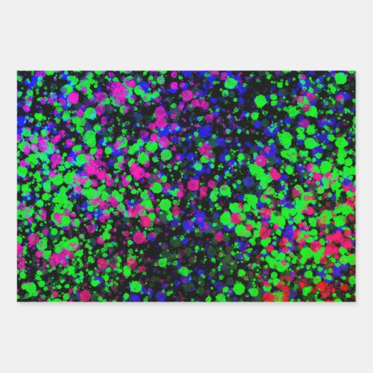 Feuille De Papier Cadeau Paint Splatter (Devant 3)