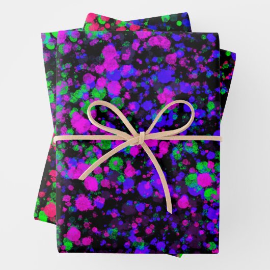 Feuille De Papier Cadeau Paint Splatter (En situation)