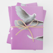 Feuille De Papier Cadeau Paire De Belles Colombes Blanches (En situation)