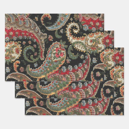 Feuille De Papier Cadeau Paisley Fractal (Lot)