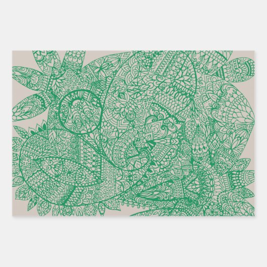 Feuille De Papier Cadeau Paisley Mandala (Devant 2)