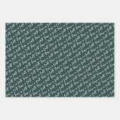 Feuille De Papier Cadeau Paix sur Terre Noël vert (Devant)